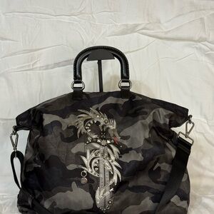 Prada Black and Gray Camouflage 3 Way Bag